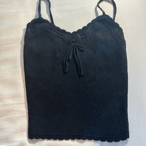 Tilly's Black Scalloped Knit Camisole